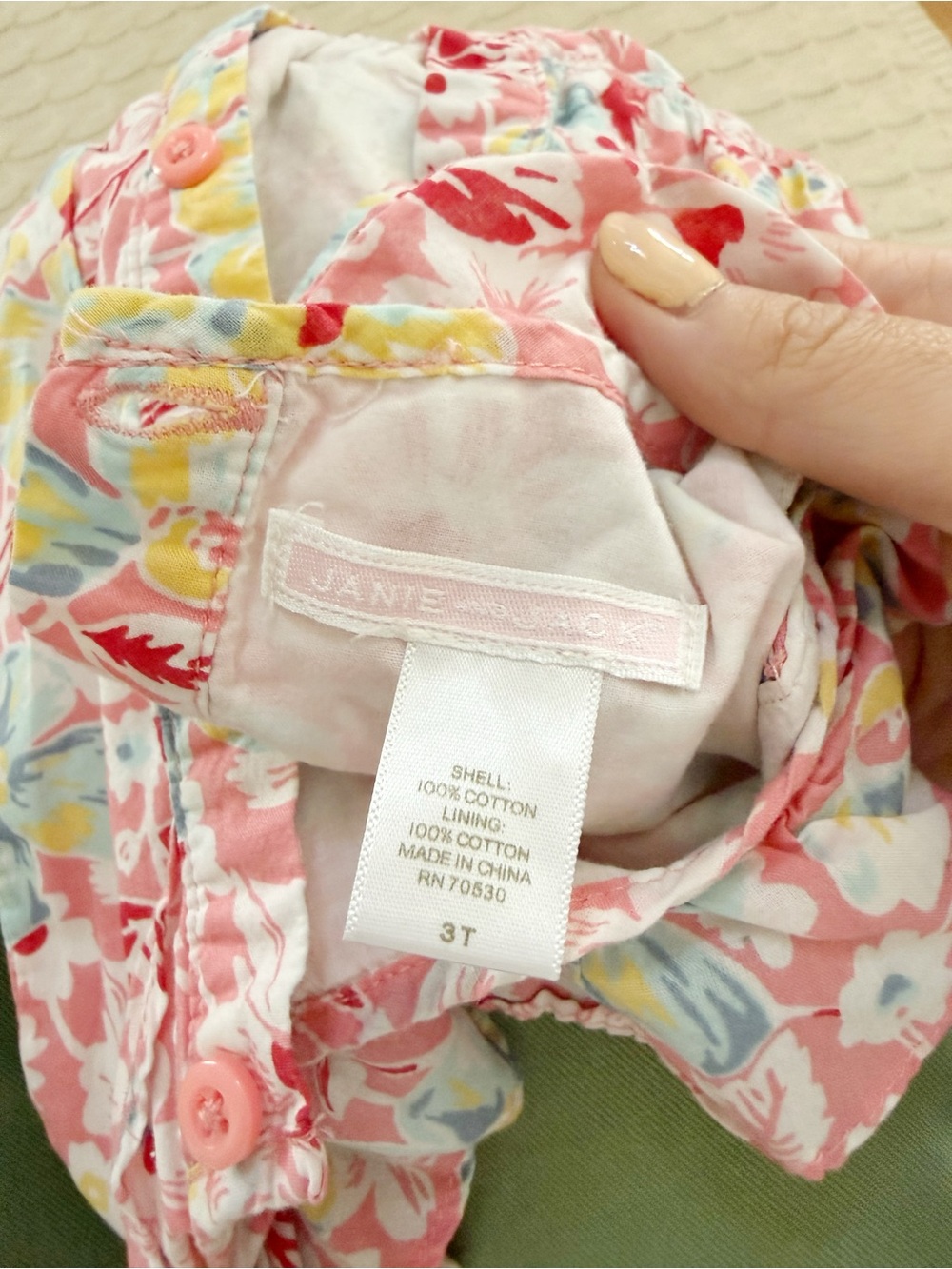 Janie and Jack Pink Floral Ruffle Neck Tank - Picture 3 of 3